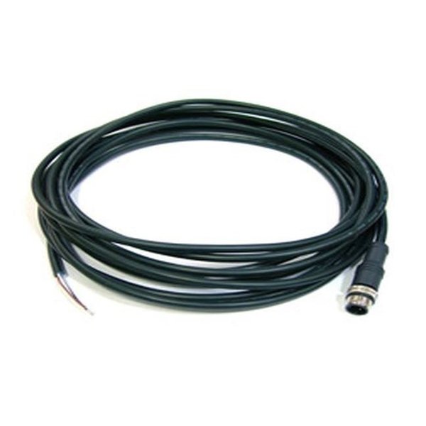 Antaira M12 A Code 3P Male to Open Cable, 5 Meter, Wire:UL 24AWG-5C Black, IP68 Protection CB-M12A3PM-5M